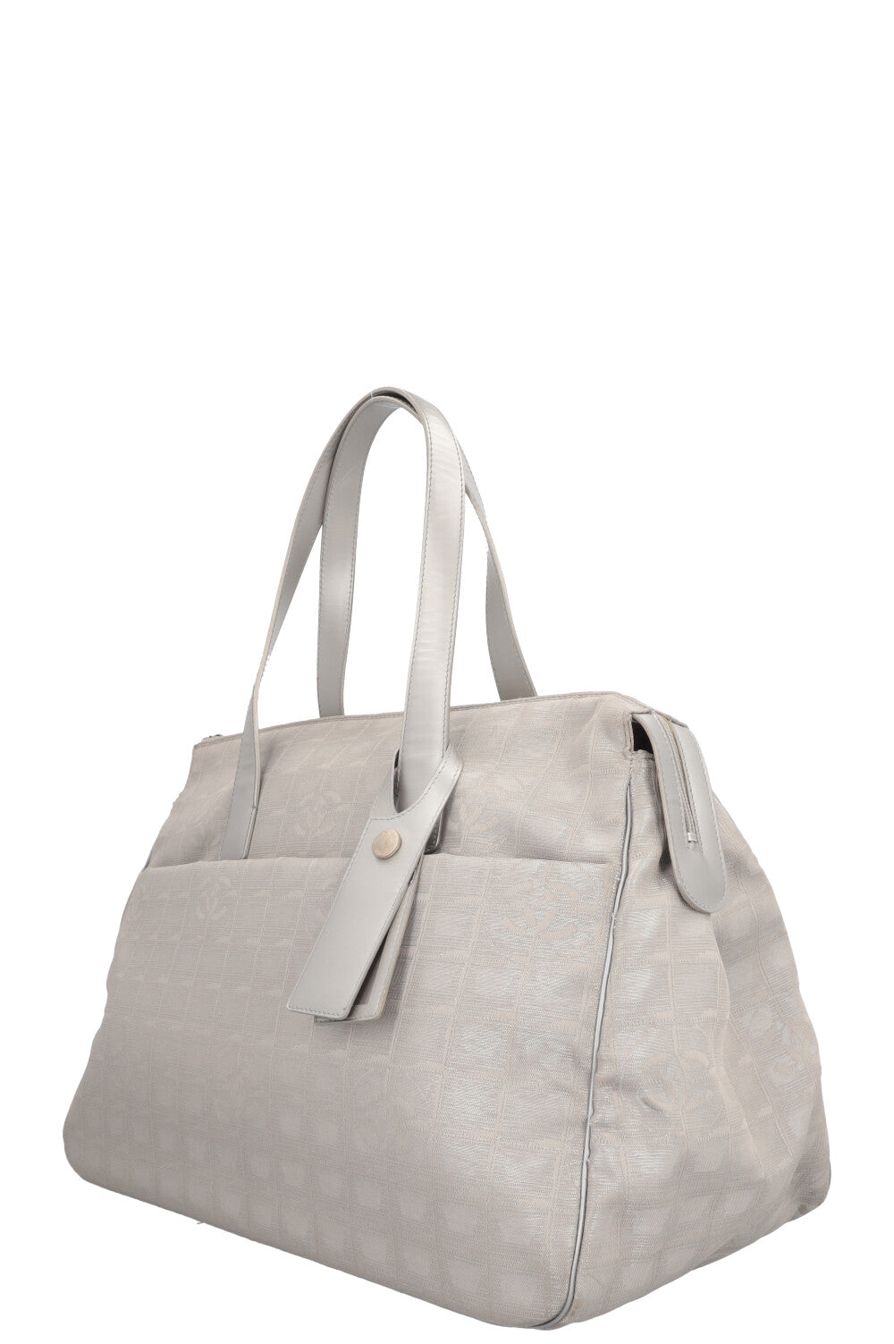 Sac cabas CHANEL New Travel Line en toile argentée