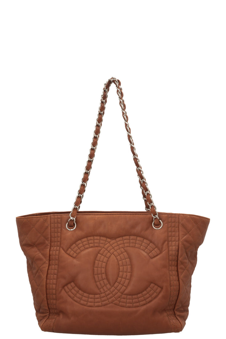 CHANEL Paris Bombay Coco Cabas Cuir Marron