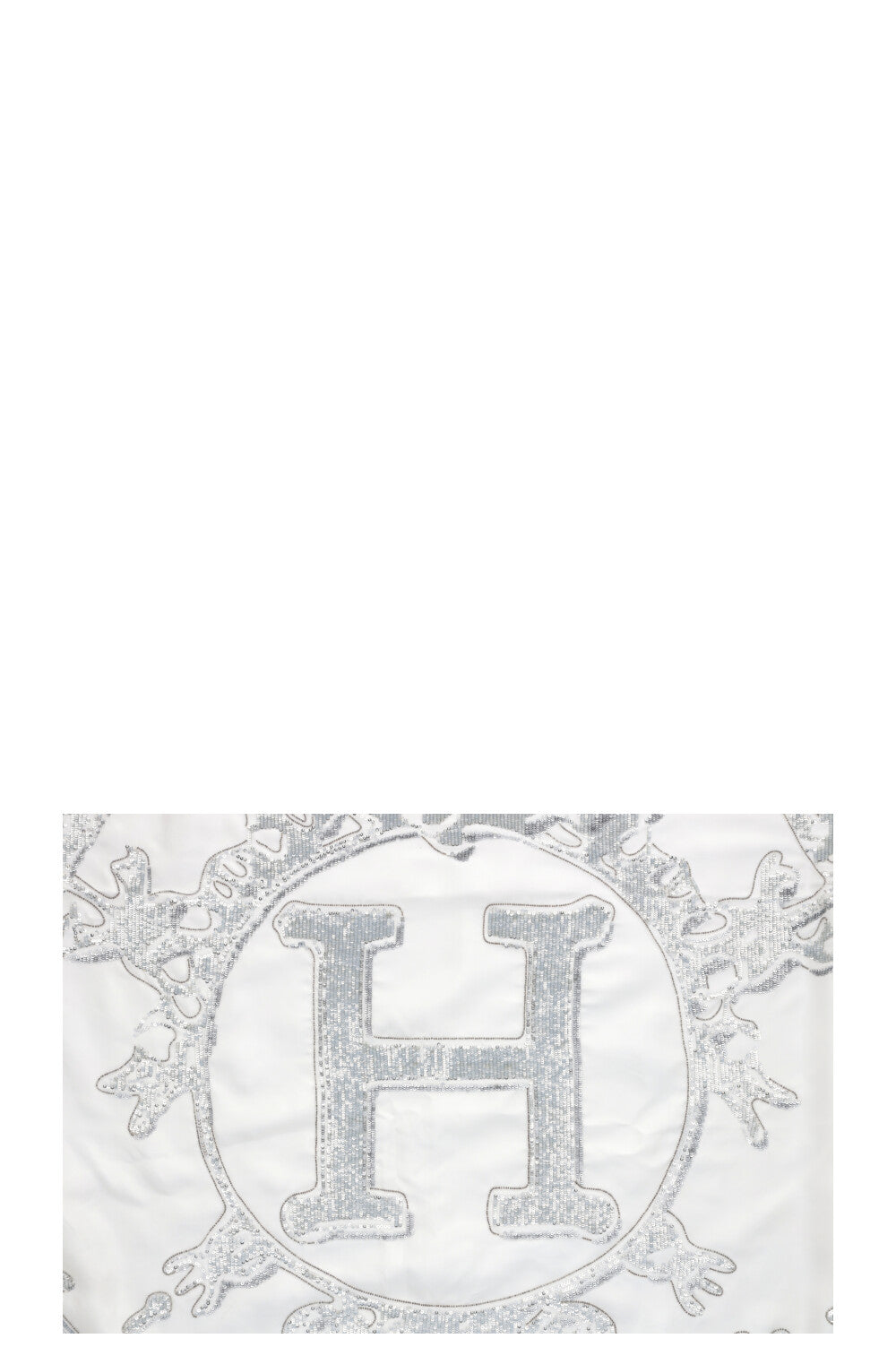 HERMÈS Vif Argent Carré Sterling Silver Sequins White