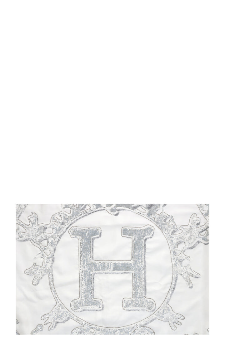 HERMÈS Vif Argent Carré Sterling Silver Sequins White