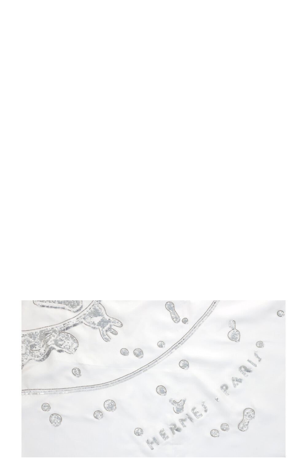 HERMÈS Vif Argent Carré Sterling Silver Sequins White
