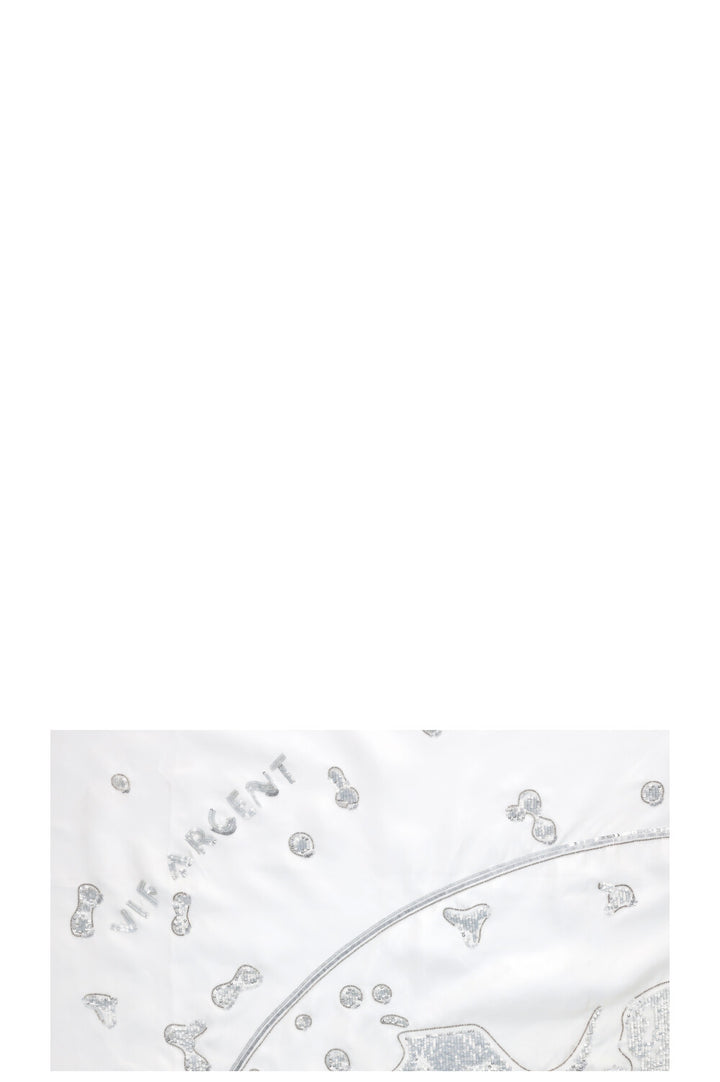 HERMÈS Vif Argent Carré Sterling Silver Sequins White