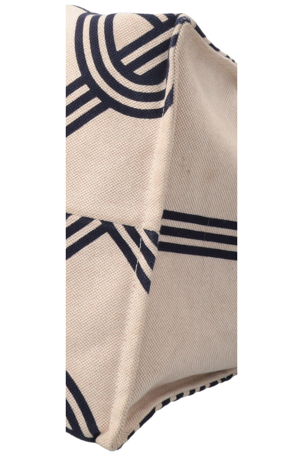 HERMÈS Noeuds Marins Beach Tote Bag Canvas Blue Beige