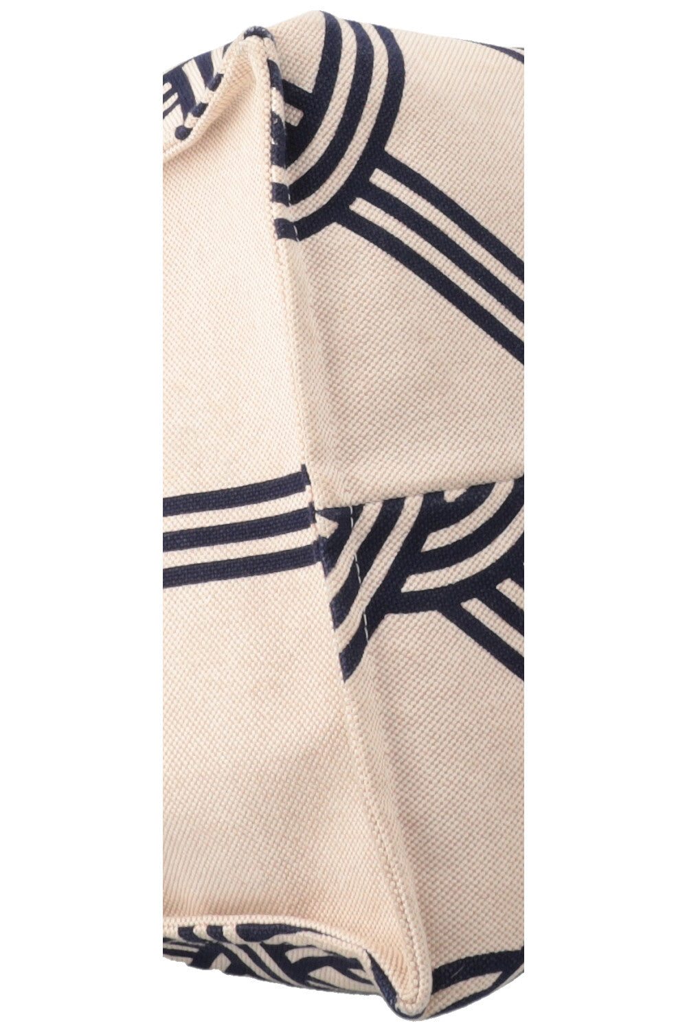 HERMÈS Noeuds Marins Beach Tote Bag Canvas Blue Beige