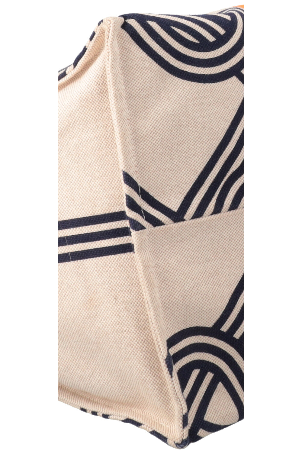 HERMÈS Noeuds Marins Beach Tote Bag Canvas Blue Beige