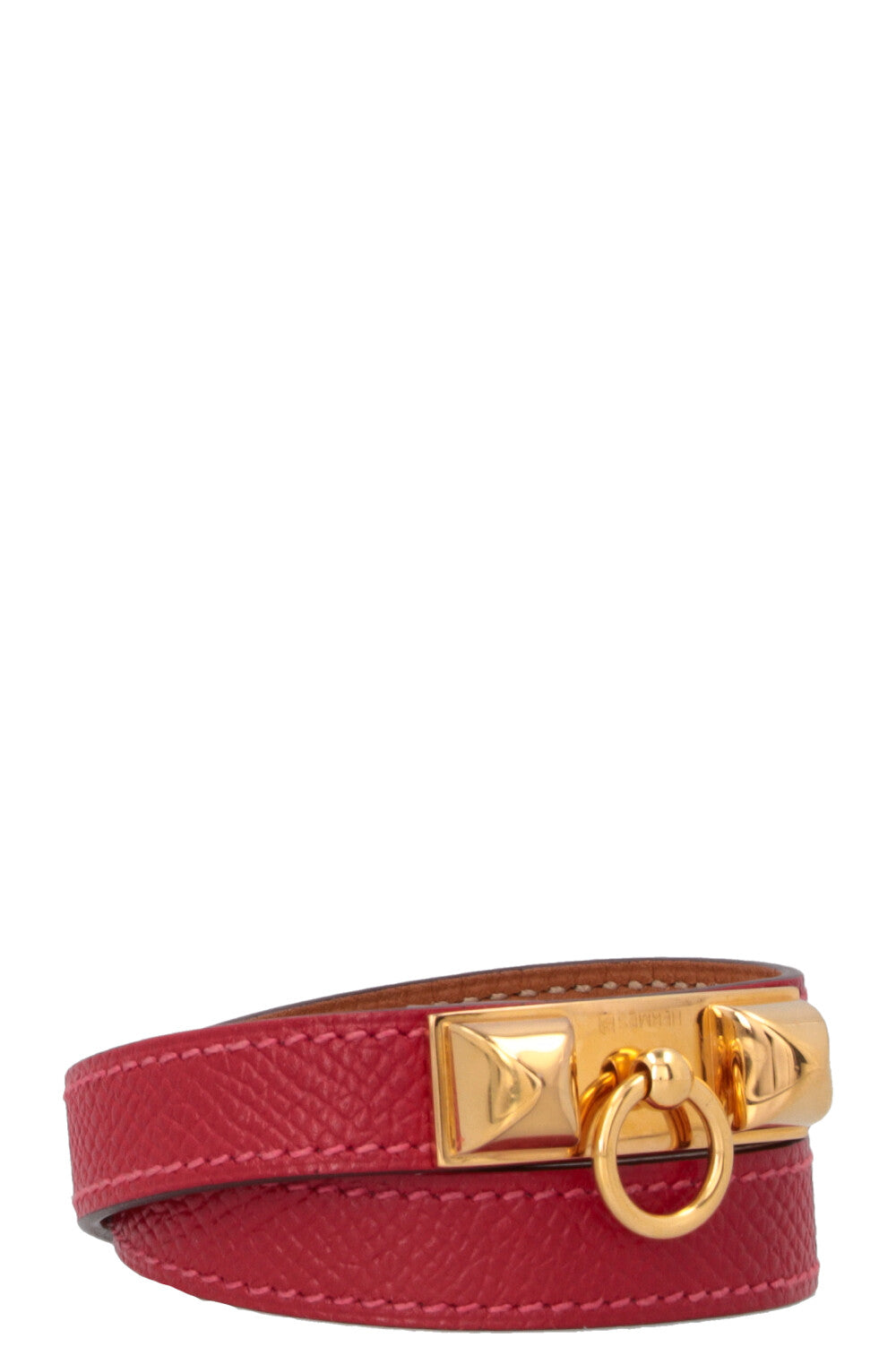 HERMÈS Rivale Double Tour Bracelet Red