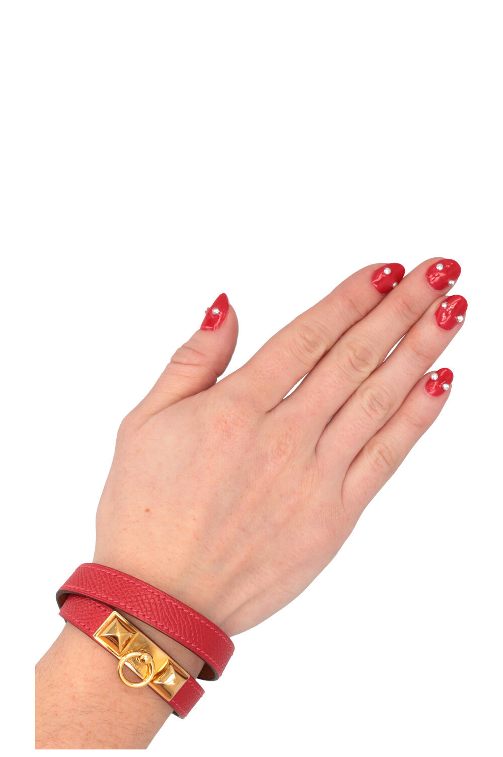 HERMÈS Rivale Double Tour Bracelet Red