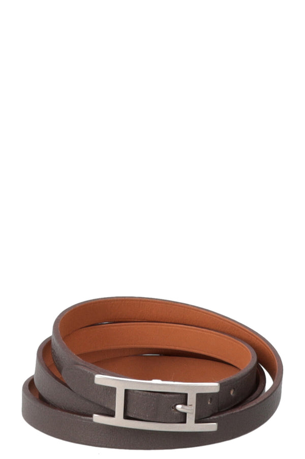 HERMÈS Behapi Triple Tour Bracelet Grey