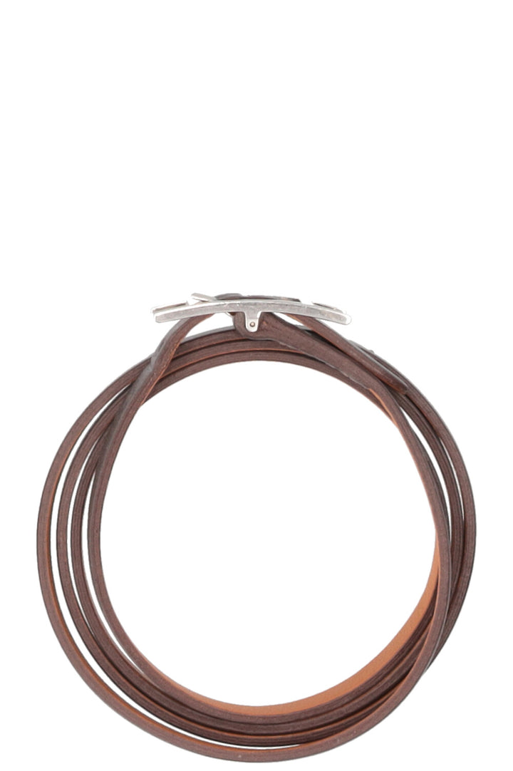 Bracelet Hermès Behapi triple tour gris