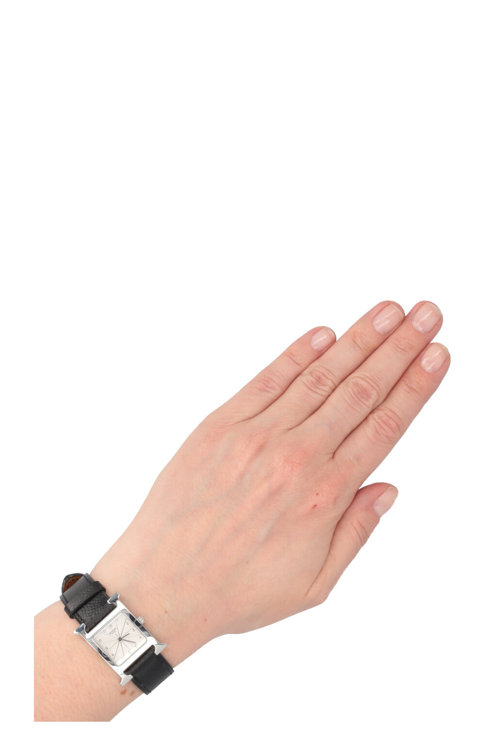 HERMÈS Montre Heure H Petit Model Epsom Palladium Black