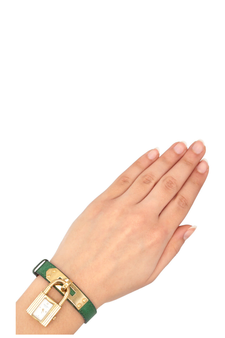 Montre Kelly HERMÈS Or Vert Epsom