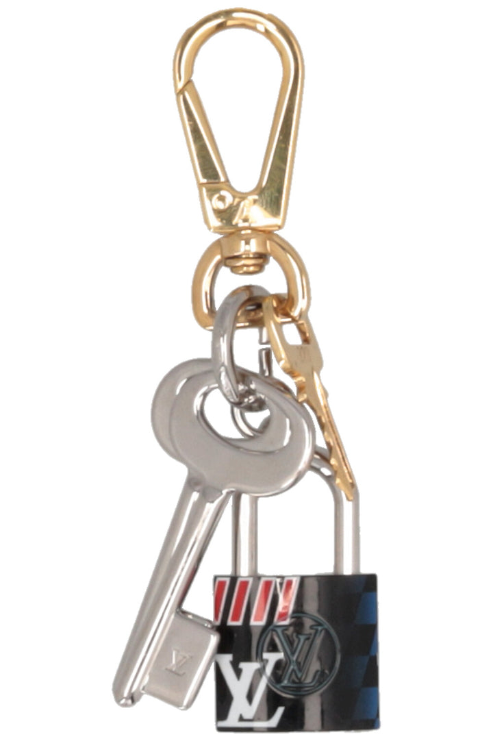 LOUIS VUITTON Lock Key Chain Silver