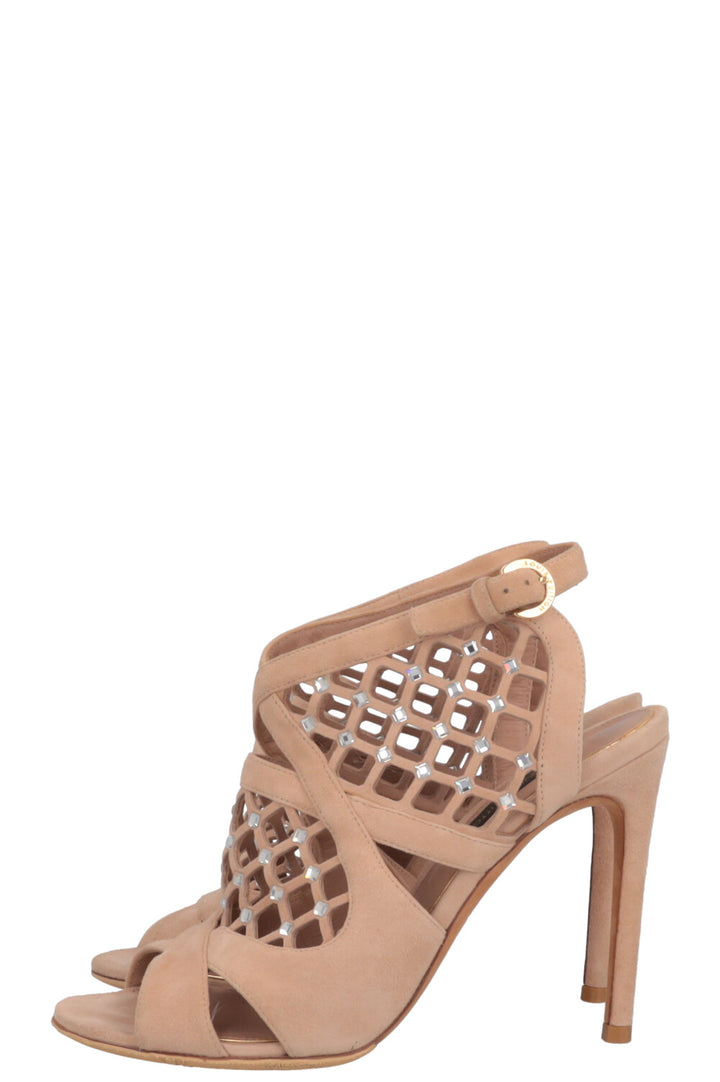 LOUIS VUITTON Escarpins Cristaux Daim Nude