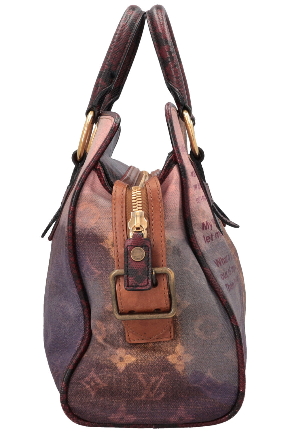 LOUIS VUITTON Richard Prince Graduate Jokes Bag MNG Python Burgundy