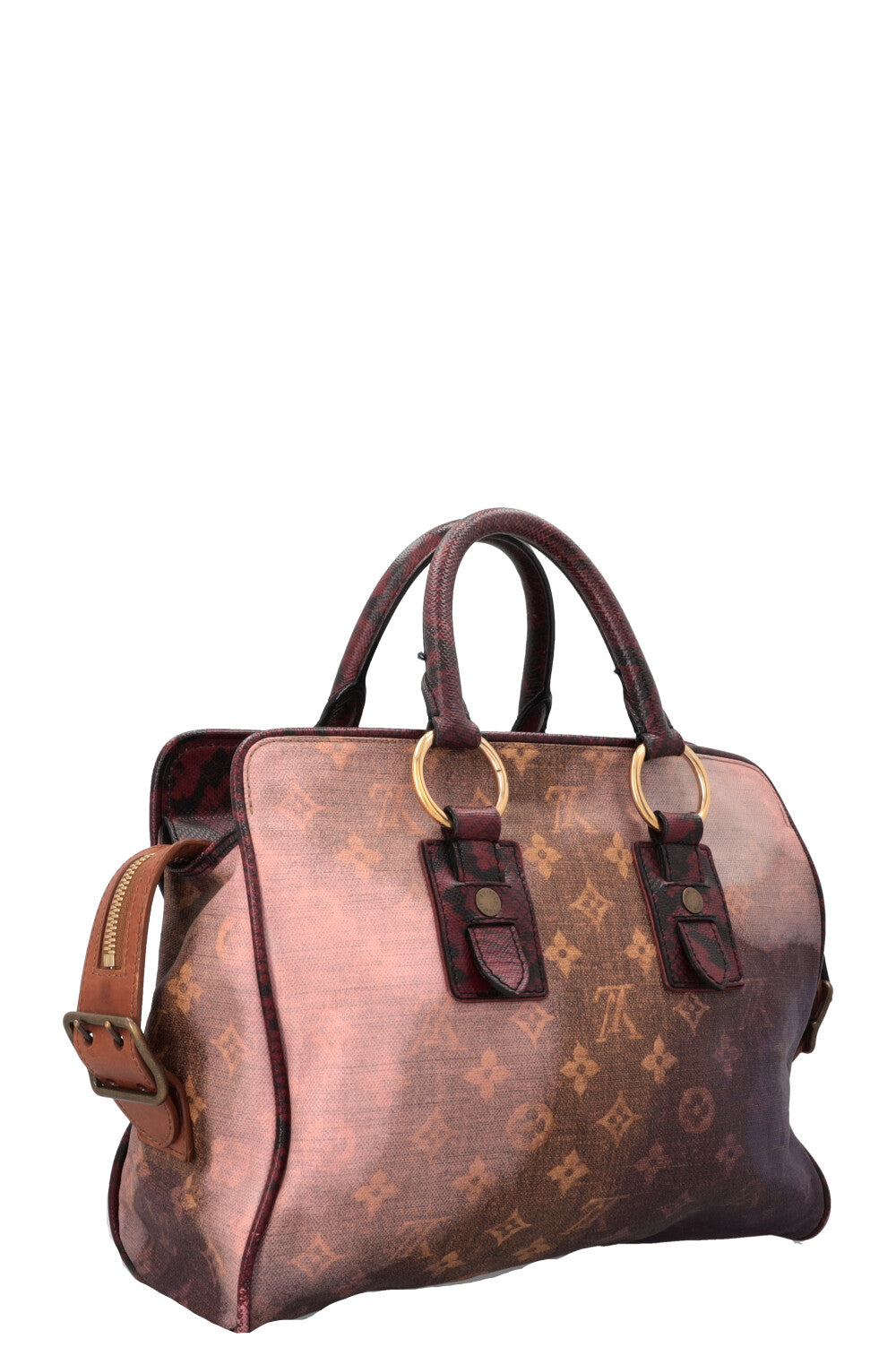 LOUIS VUITTON Richard Prince Graduate Jokes Bag MNG Python Burgundy