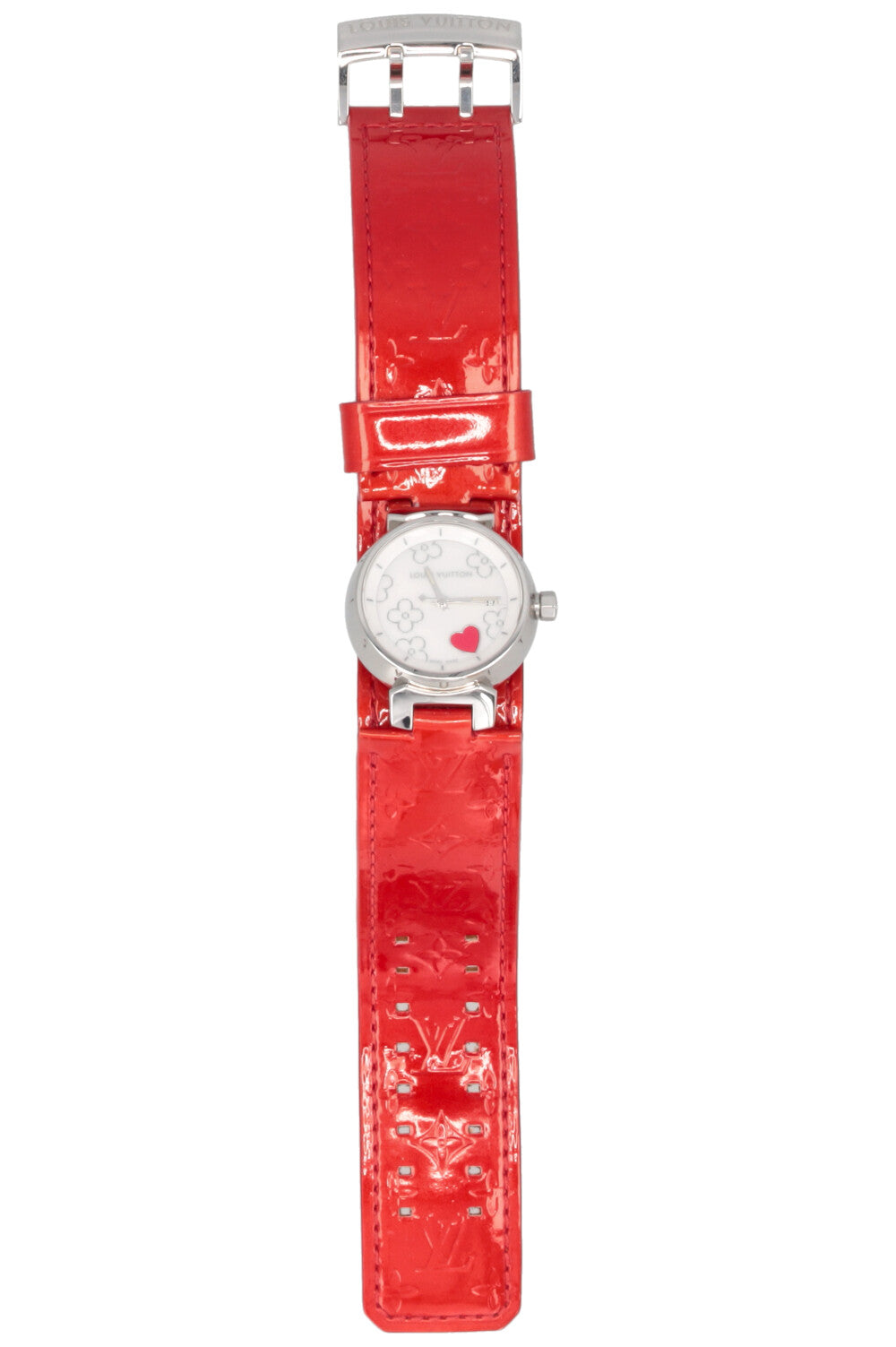 LOUIS VUITTON Tambour Lovely Heart Watch Red