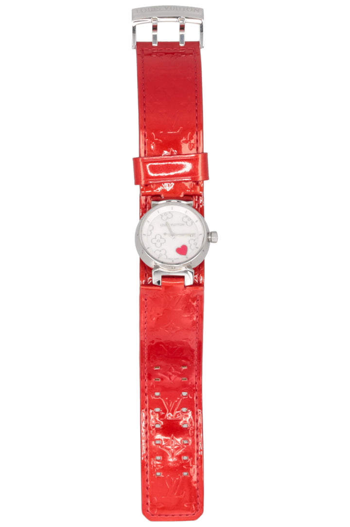 LOUIS VUITTON Tambour Lovely Heart Watch Red