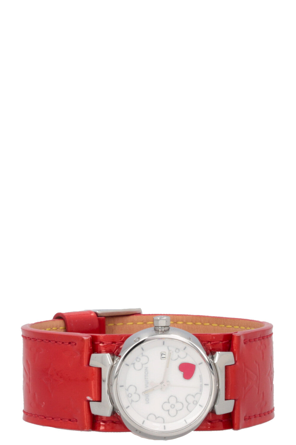 LOUIS VUITTON Tambour Lovely Heart Watch Red