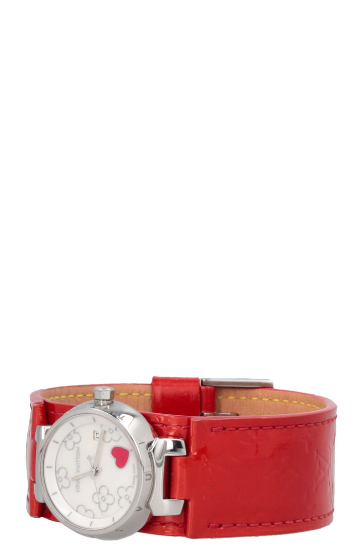 LOUIS VUITTON Tambour Lovely Heart Watch Red