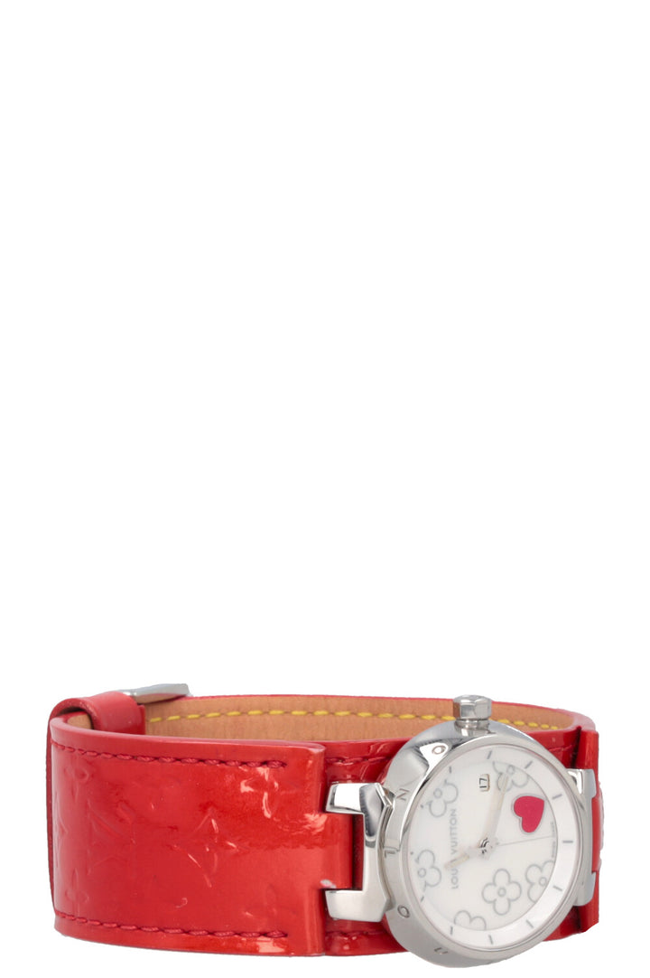 LOUIS VUITTON Tambour Lovely Heart Watch Red