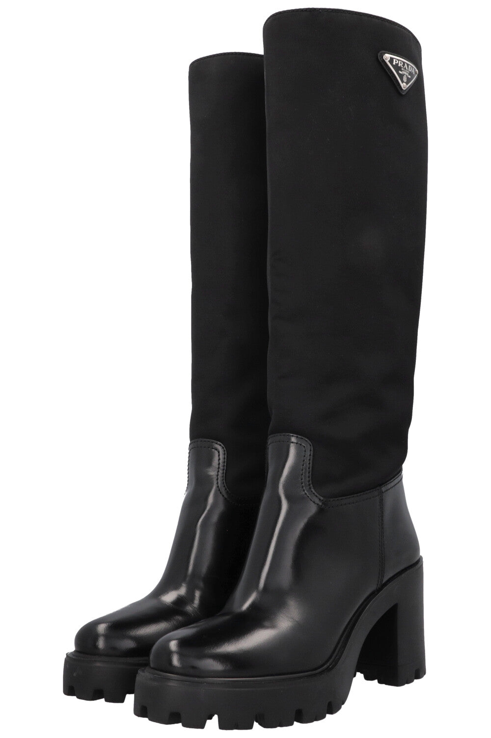 PRADA Re-Nylon Knee High Boots Black