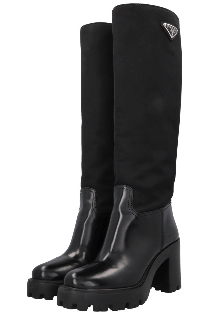 PRADA Re-Nylon Knee High Boots Black