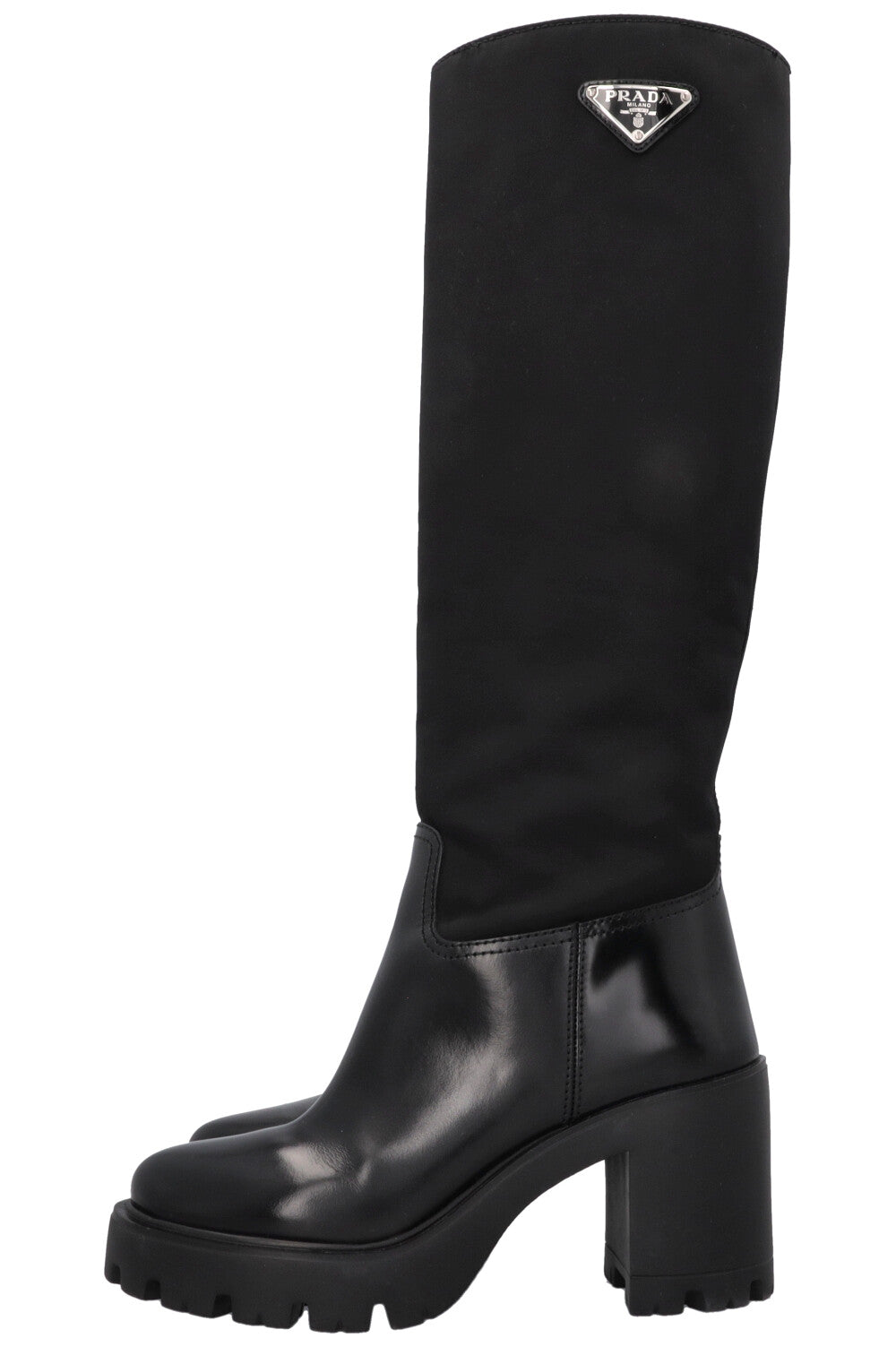 PRADA Re-Nylon Knee High Boots Black