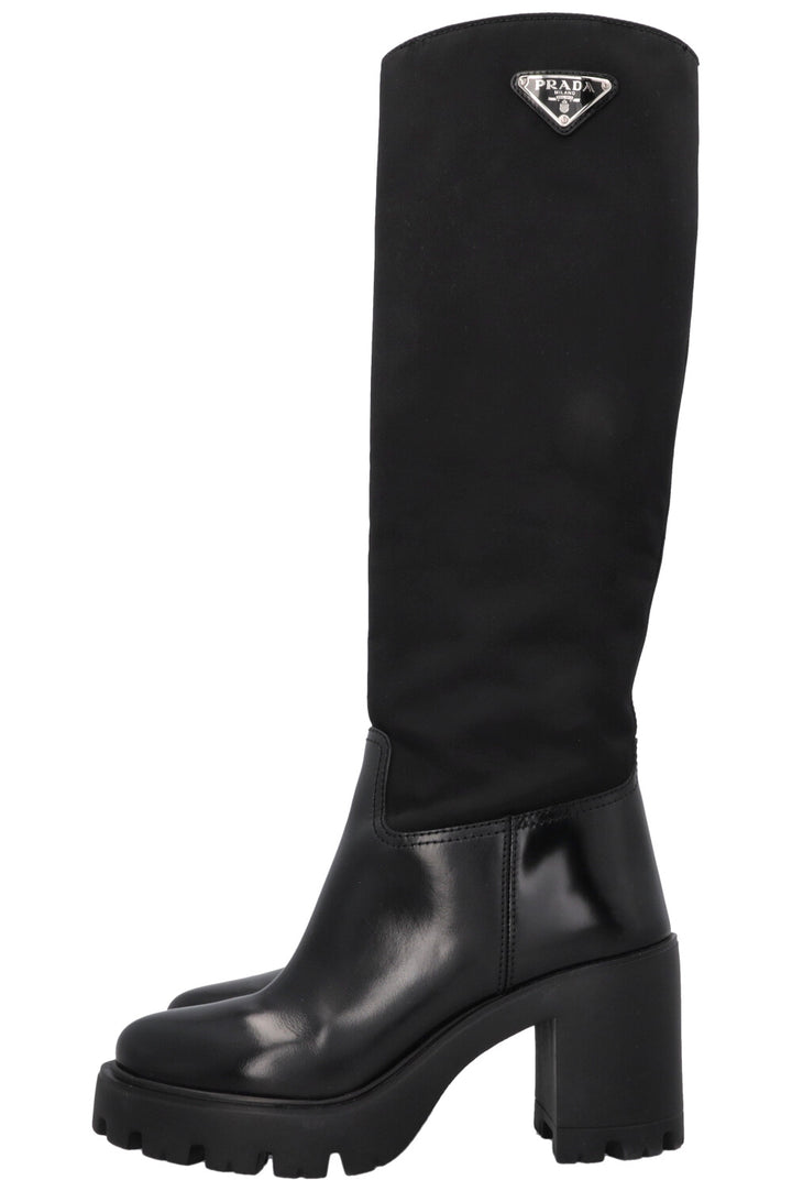 PRADA Re-Nylon Knee High Boots Black