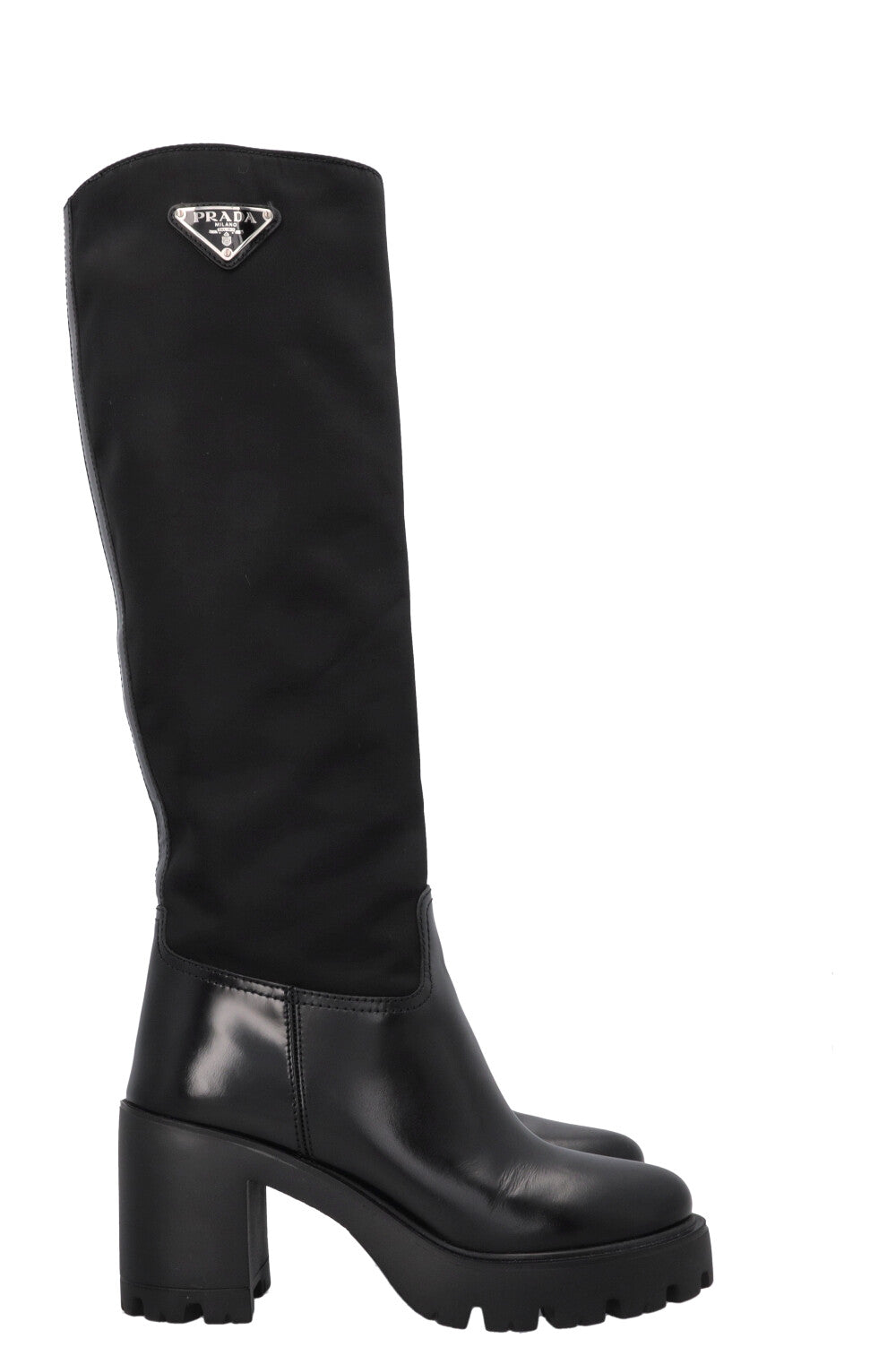 PRADA Re-Nylon Knee High Boots Black