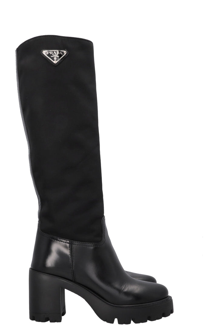 PRADA Re-Nylon Knee High Boots Black