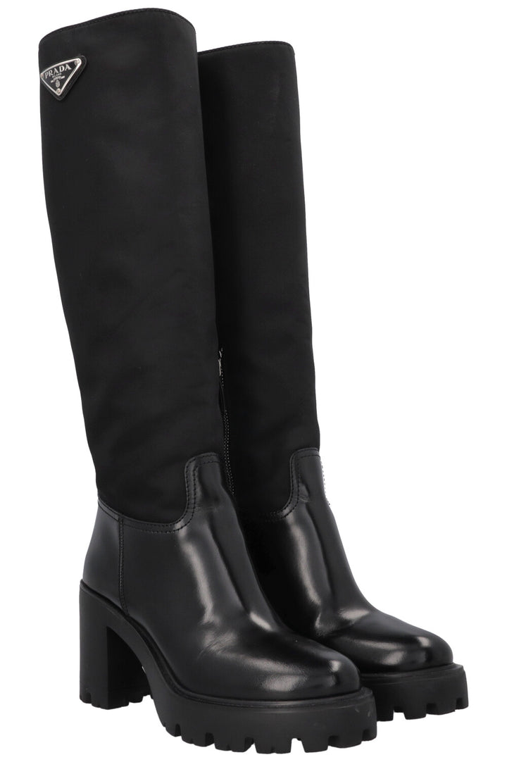 PRADA Re-Nylon Knee High Boots Black