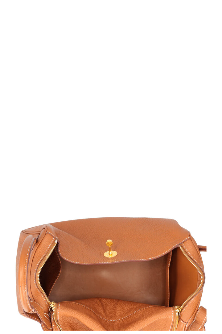 HERMÈS Lindy 34 Shoulder Bag Gold Clemence