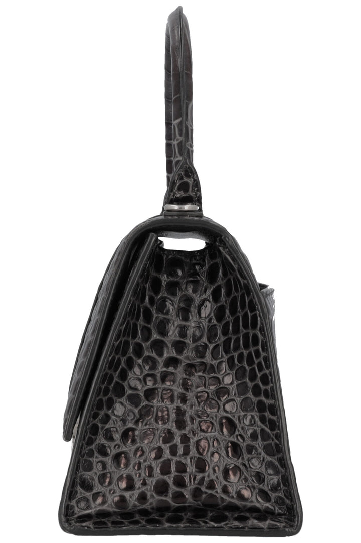 BALENCIAGA Hoursglass S Bag Croc Embossed Grey