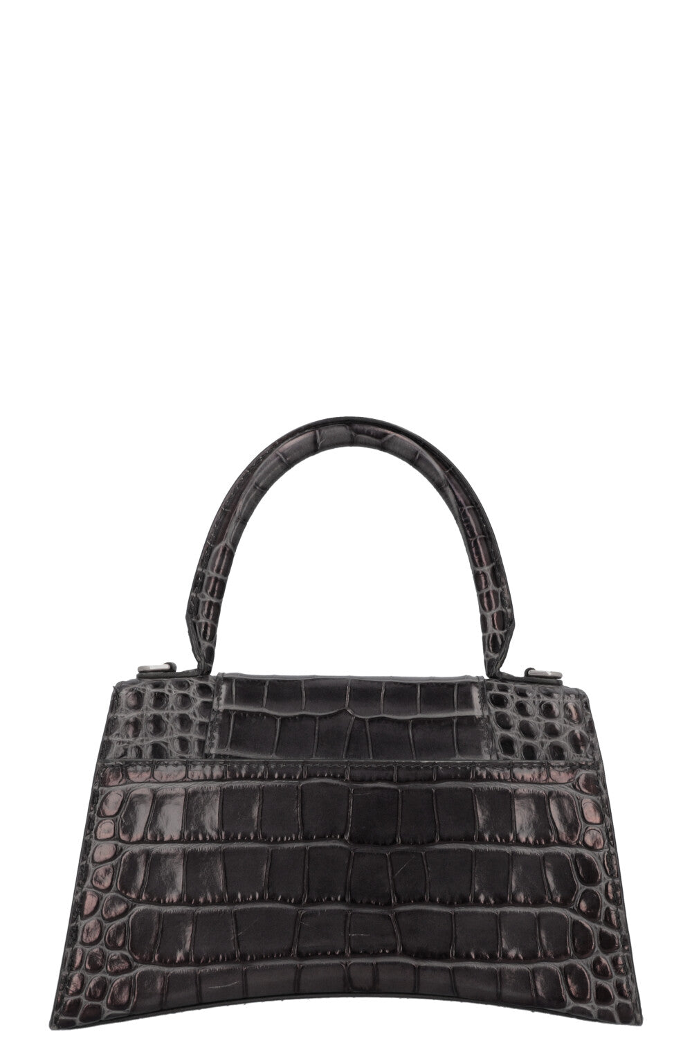 BALENCIAGA Hoursglass S Bag Croc Embossed Grey