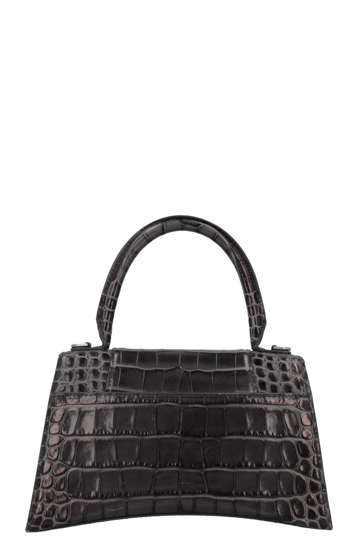 BALENCIAGA Hoursglass S Bag Croc Embossed Grey