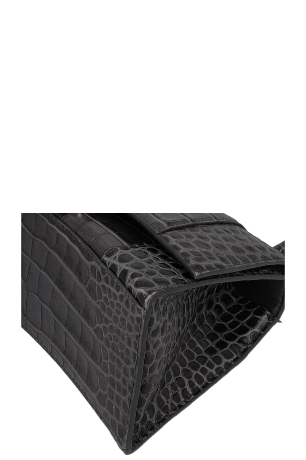 BALENCIAGA Hoursglass S Bag Croc Embossed Grey