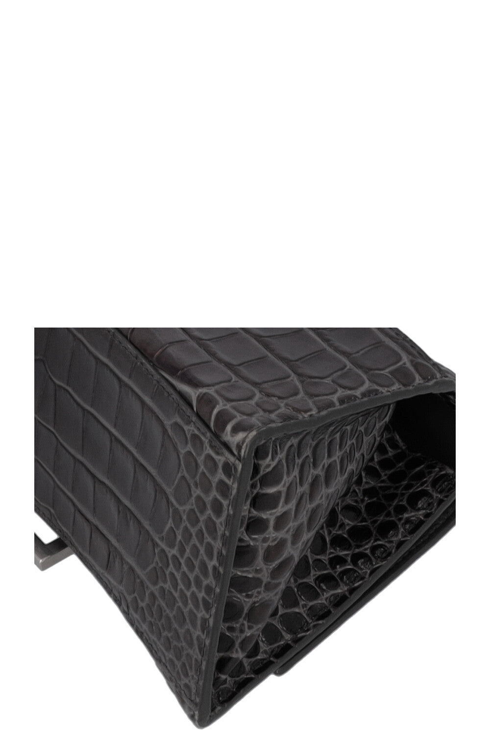 BALENCIAGA Hoursglass S Bag Croc Embossed Grey