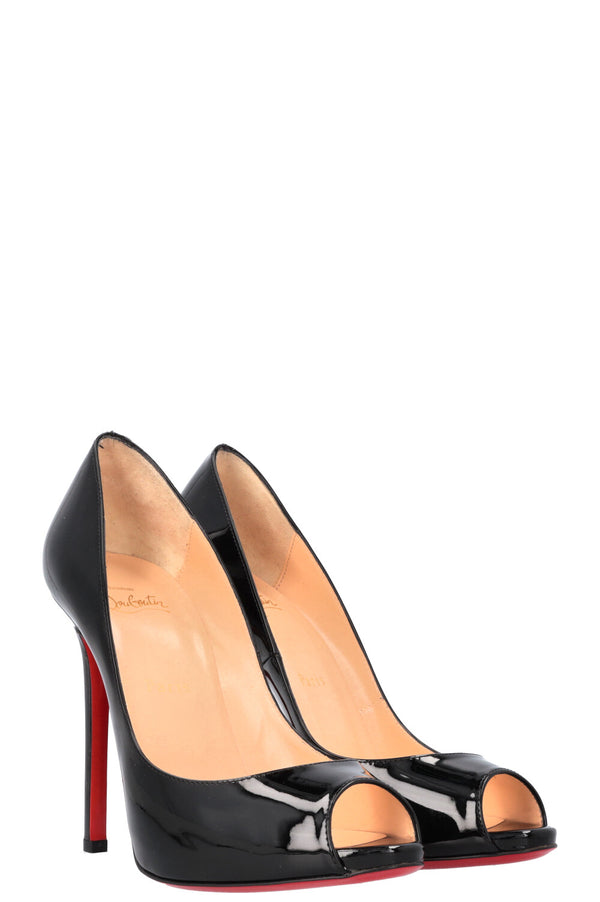 CHRISTIAN LOUBOUTIN Flo Heels Patent Black