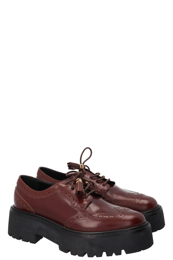 CELINE Triomphe Tassel Budapest Flats Brown