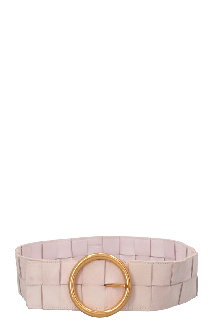 BOTTEGA VENETA Ceinture Intrecciato Suède Rose