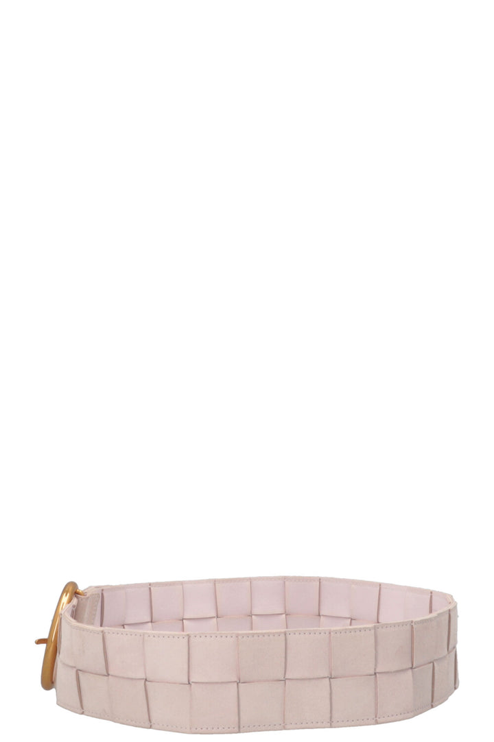 BOTTEGA VENETA Ceinture Intrecciato Suède Rose
