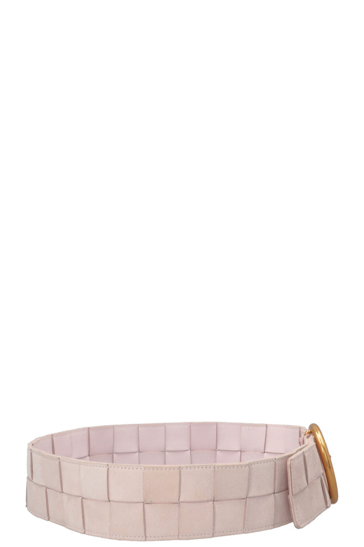 BOTTEGA VENETA Ceinture Intrecciato Suède Rose