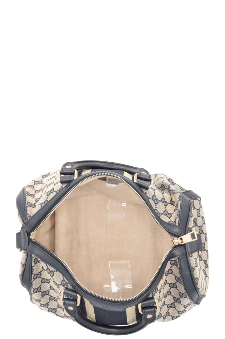 Sac bowling GUCCI Boston en toile bleue