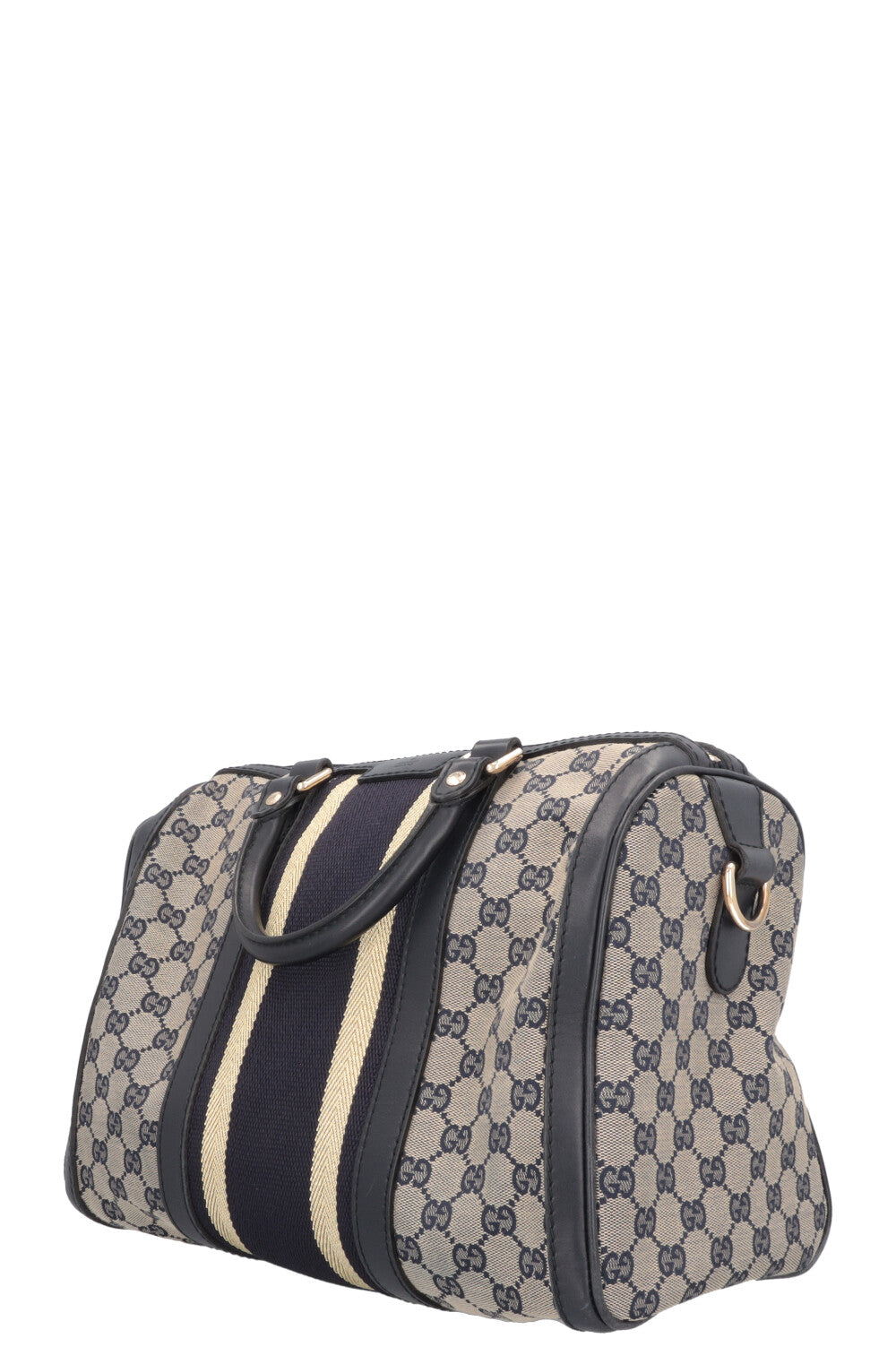 Sac bowling GUCCI Boston en toile bleue
