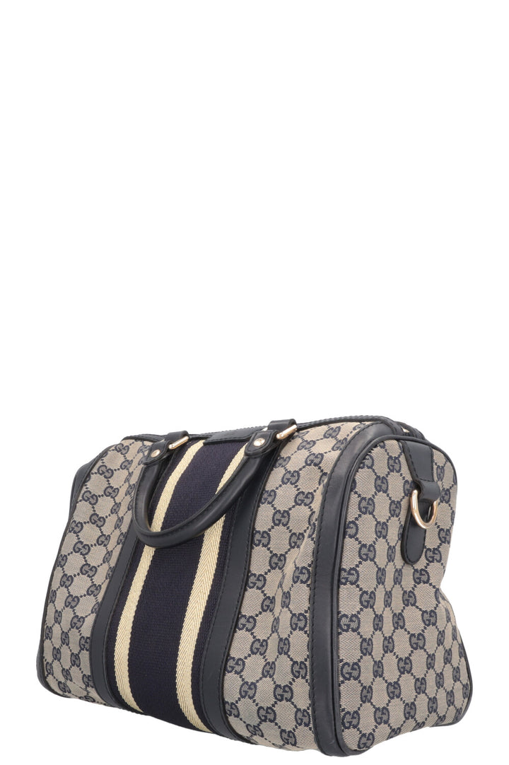 Sac bowling GUCCI Boston en toile bleue