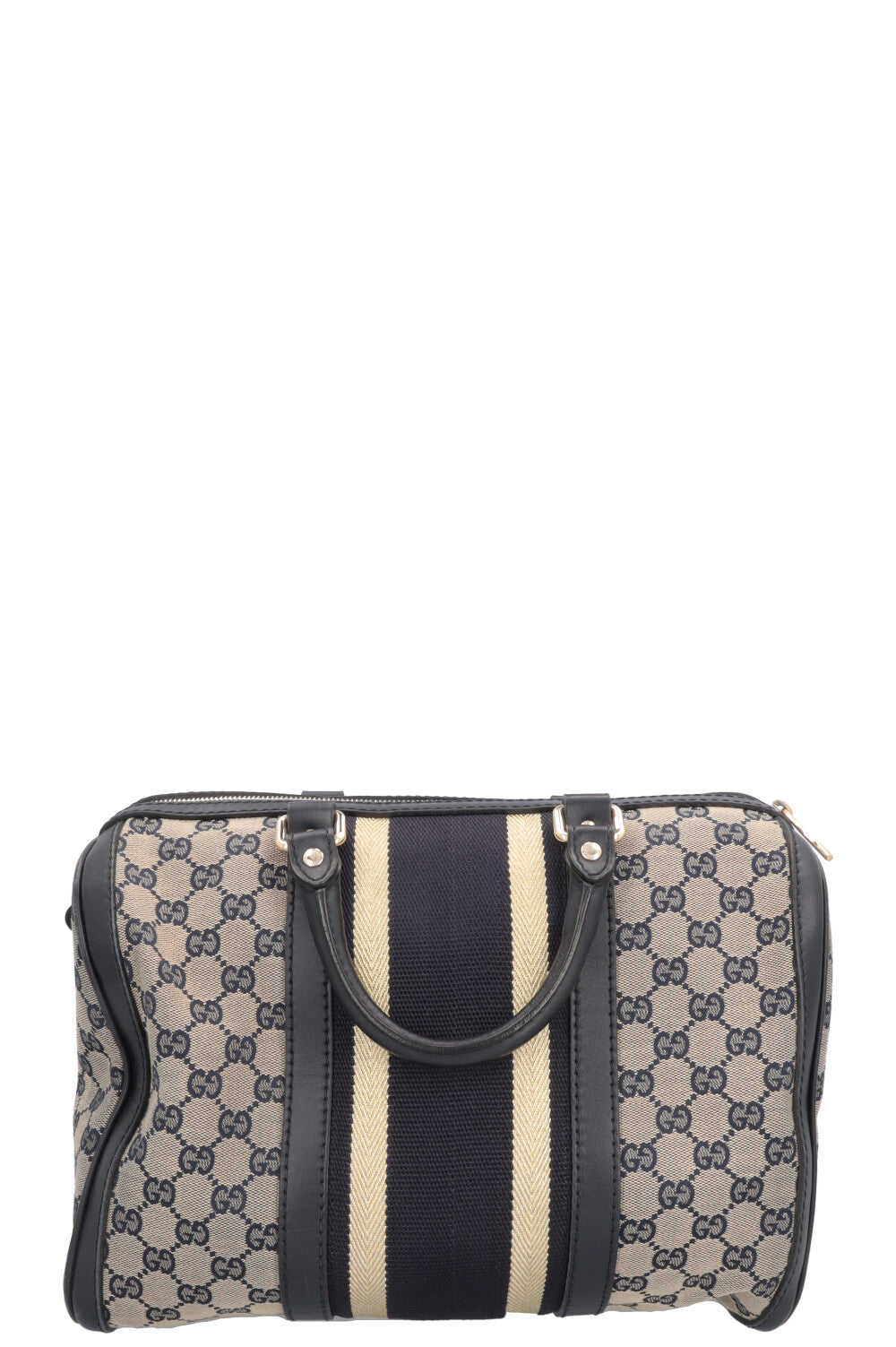 Sac bowling GUCCI Boston en toile bleue