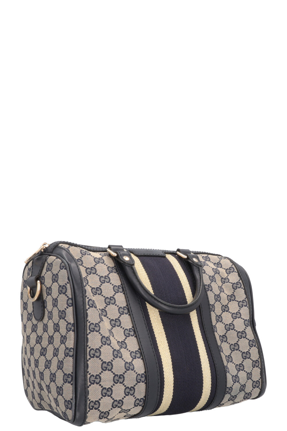 Sac bowling GUCCI Boston en toile bleue
