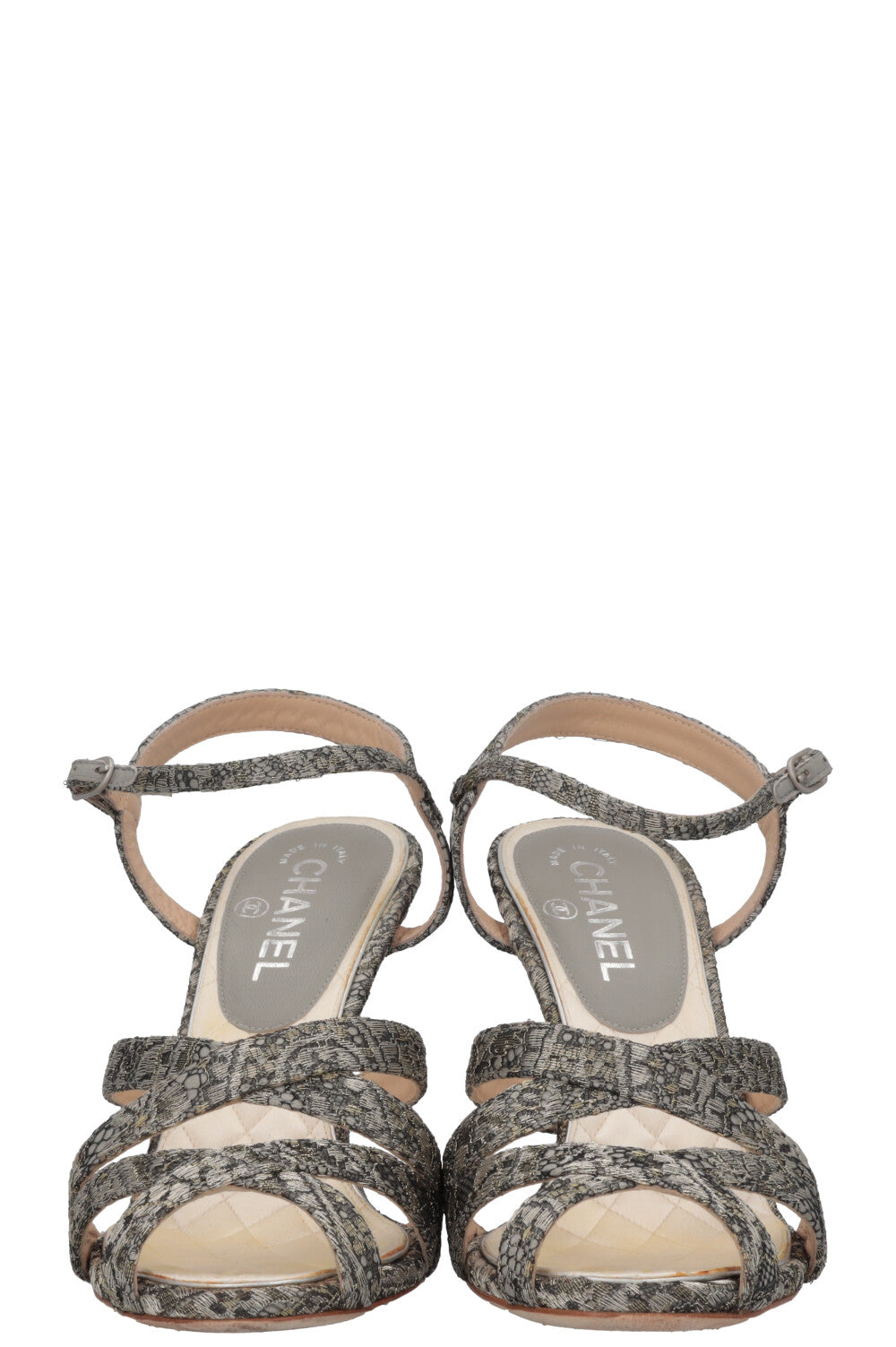 CHANEL Heels Lurex Gold