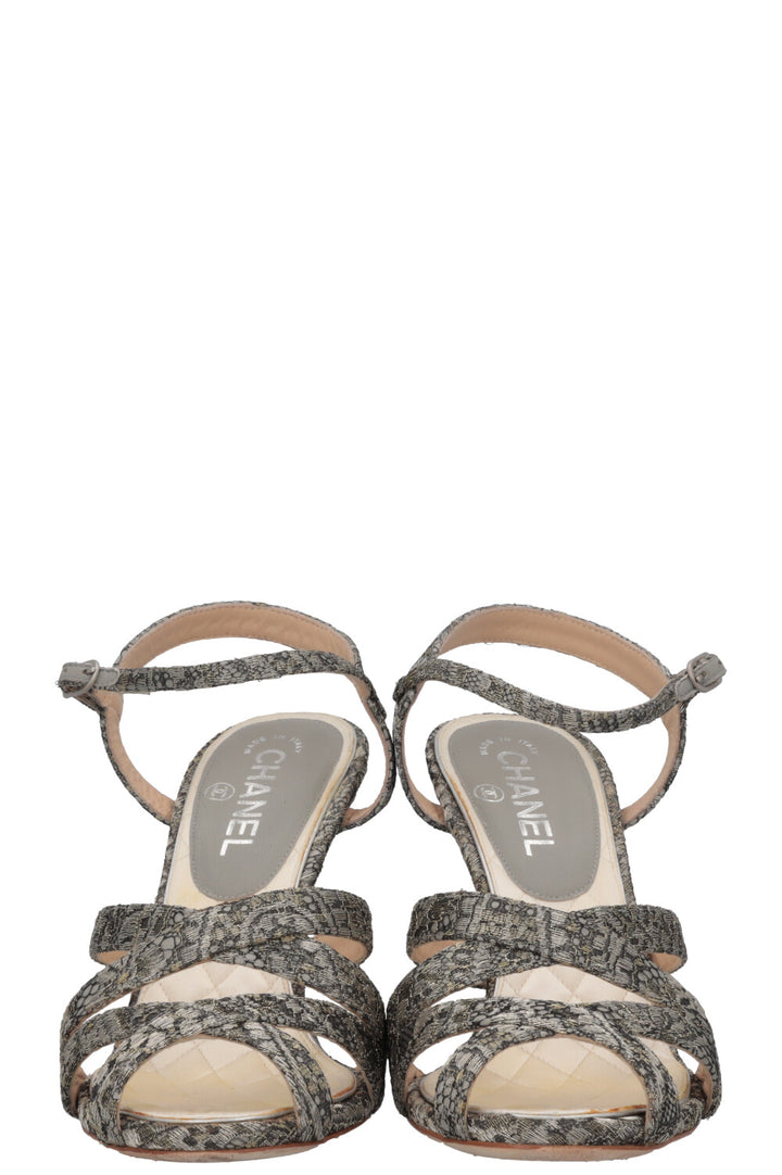 CHANEL Heels Lurex Gold
