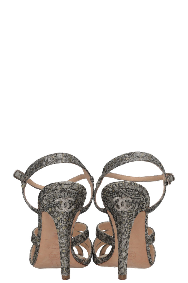 CHANEL Heels Lurex Gold
